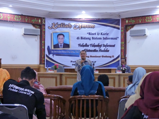 Kuliah Umum "Riset dan Karir di Bidang Sistem Informasi"